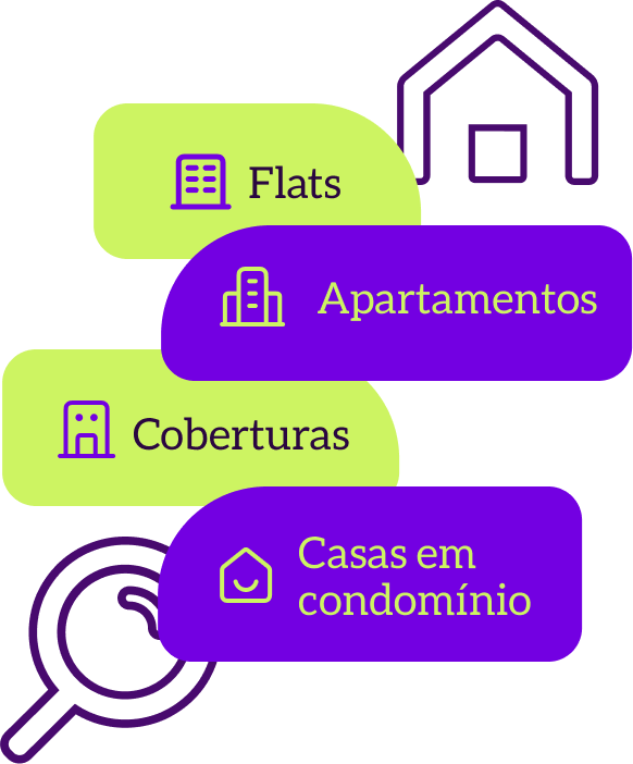 Flats, apartamentos, coberturas e casas em condomínio